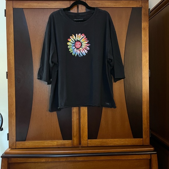 Trio of Life Is Good Women’s Crusher Graphic Tees w/Raw Hem Edges 100% Cotton - Picture 8 of 15